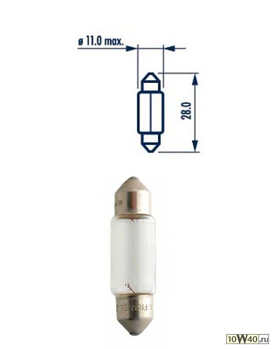 ЛАМПА СИГНАЛЬНАЯ SV8,5 12V 10W( 1 ШТ.)