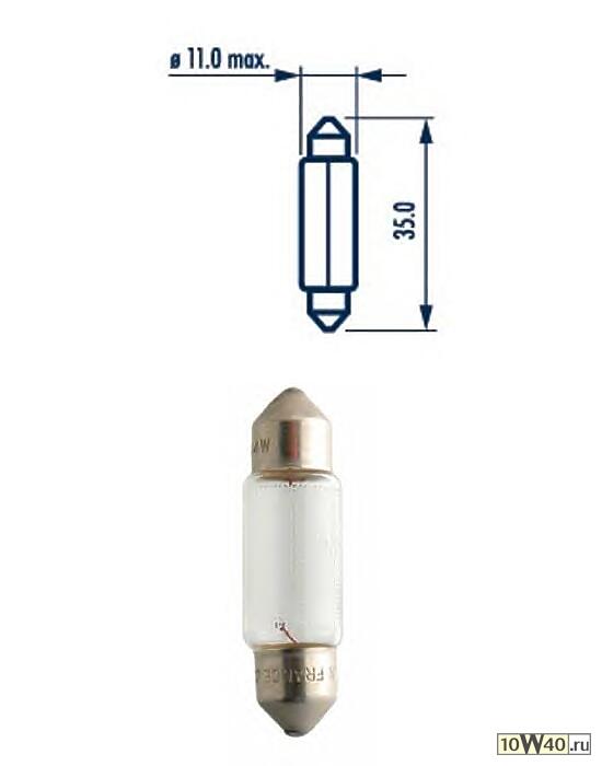 ЛАМПА СИГНАЛЬНАЯ T10,5X38 12V ( 1 ШТ.)