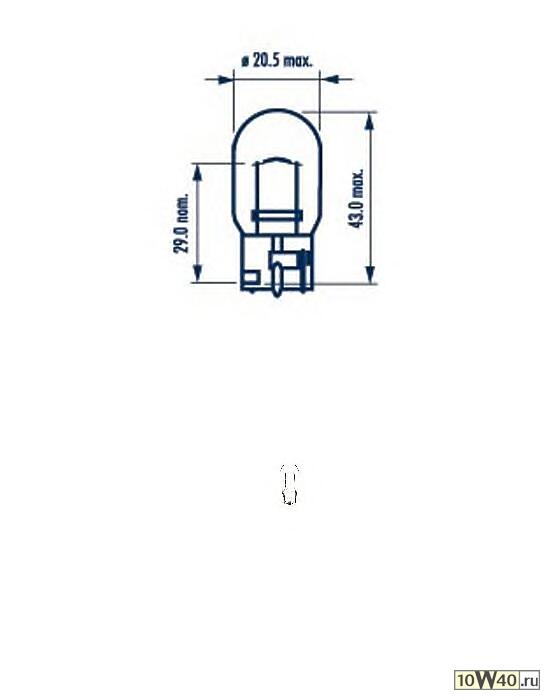 Лампа накаливания 10шт в упаковке W21W 12V NVA CP W3x16d