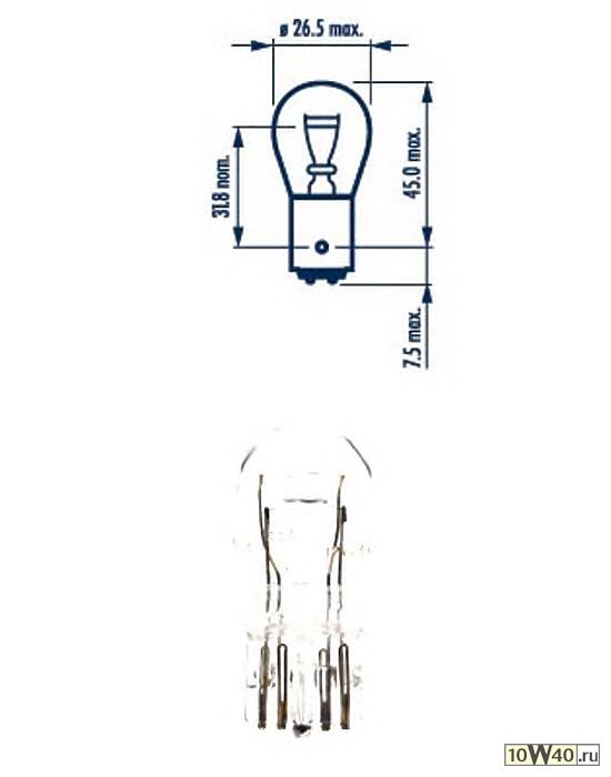 ЛАМПА P21/5W 24V-21/5W (BАY15D)