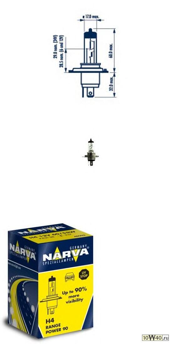  лампа h4 rph+90 12v 60 / 55w p43t-38 nva b1