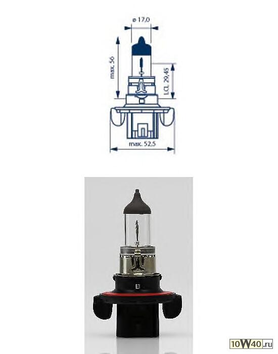 ЛАМПА ГОЛОВНОГО СВЕТА H13 12V (КОРОБКА 1 ШТ.)