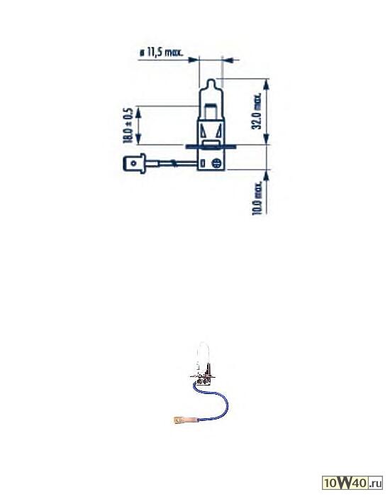 Лампа галогенная H3 12V 55W PK22s