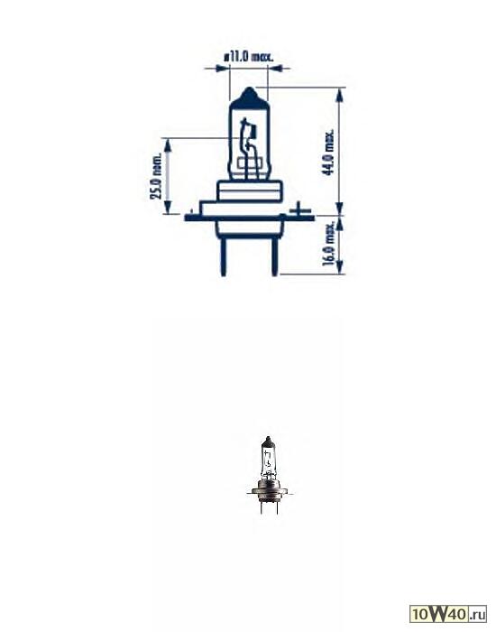 лампа narva галогеновая h7 px26d 70w