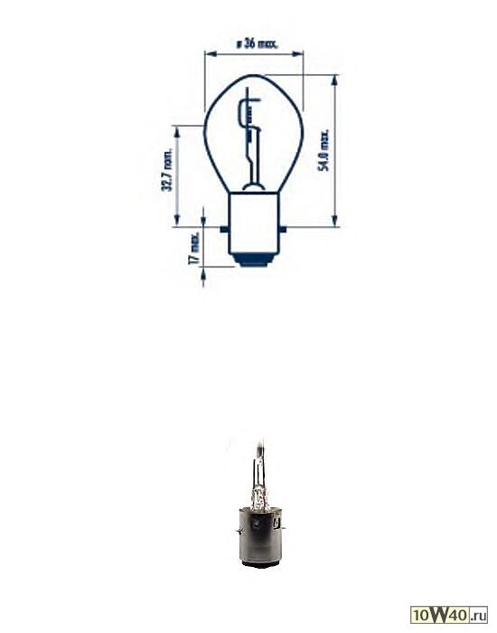 ЛАМПА MOTO S2 12V 35/35W(КОРОБКА 1 ШТ.)