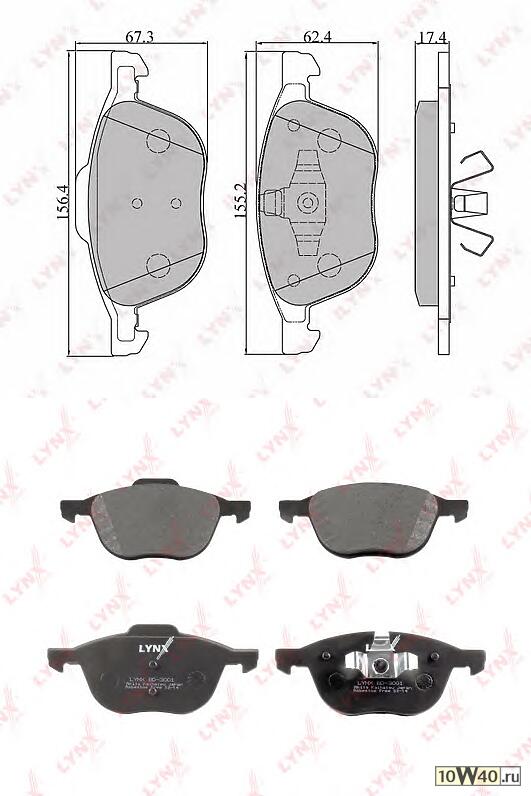 Колодки тормозные передние подходит для FORD Focus II/Focus C-Max/Kuga 08, MAZDA 3 03/MAZDA 5 05, VOLVO C30 06/S40 04 BD-3001