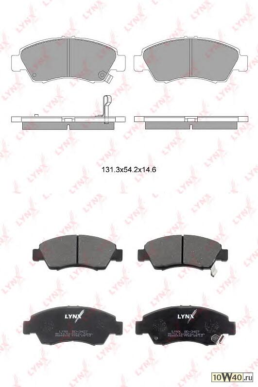 Колодки тормозные HONDA CIVIC 1.3-1.6 91-01/JAZZ 1.2/1.4 02- передние