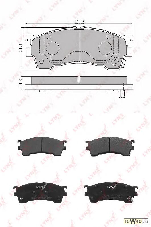 колодки тормозные передние ford probe 93-98 mazda 626 >97 / mx-6 91> / xedos 6 92>