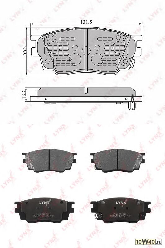 колодки тормозные передние mazda 6 1.8 02-07