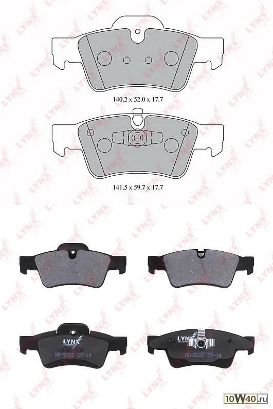 колодки тормозные задние mersedes-benz ml280d-500(w164) 05> / gl320d-500(x164) 06> / r280-500(w251)