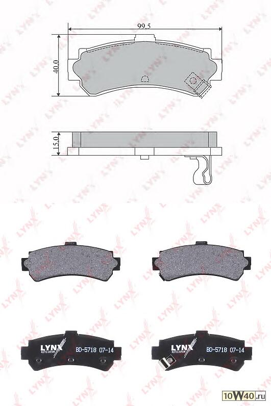 колодки тормозные задние nissan almera(n15) 1.4-2.0d 95-00