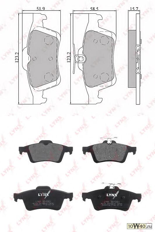 Колодки тормозные задние подходит для CITROEN C5 08, FORD Focus II 05/Focus C-Max 03, MAZDA 3/5 05, VOLVO C30/S40 04 BD-5901