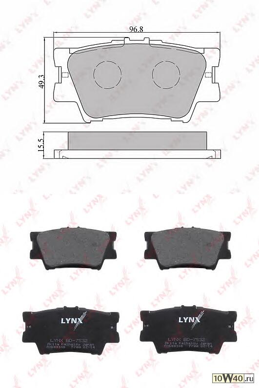 Колодки тормозные задние подходит для TOYOTA Camry(V40) 06/Rav 4 06 BD-7532