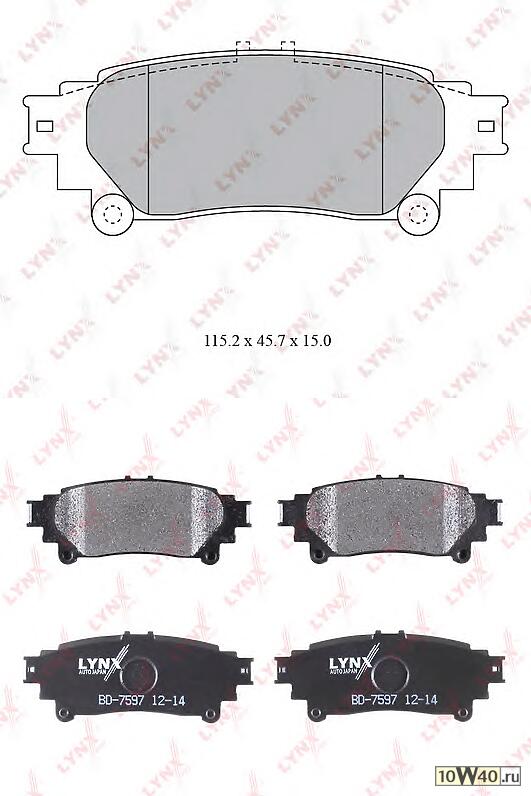 колодки тормозные задние lexus rx270-450h 08> toyota prius(zVW4_) 1.8h 12>