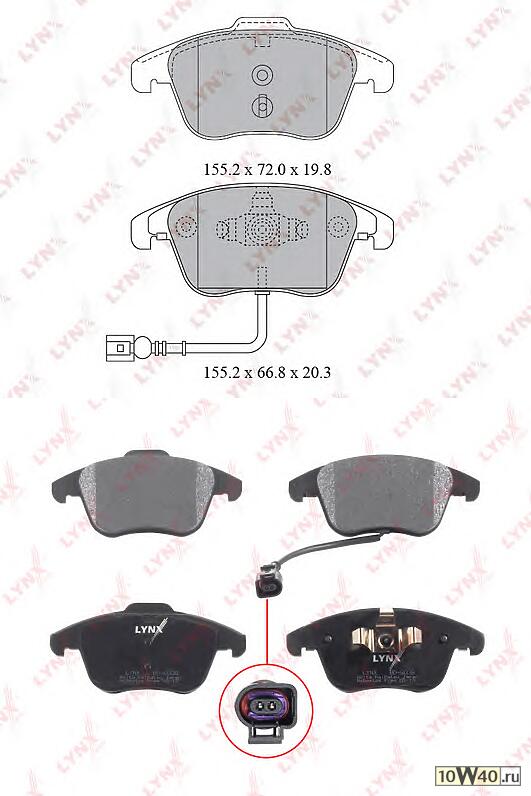Колодки тормозные передние подходит для VW Tiguan 1.4-2.0 07 BD-8038