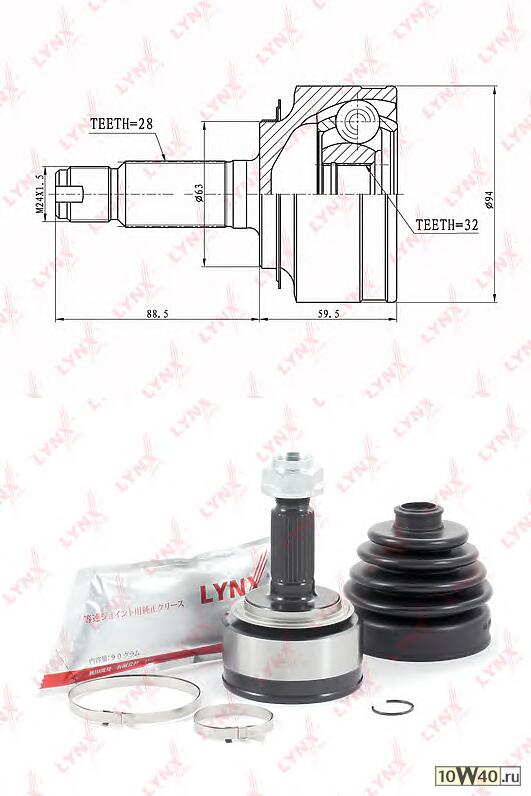шрус наружный к-кт\ honda accord 2.0 / 2.4i 03>, cr-v 2.0 02-06