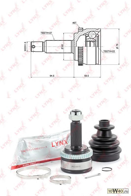 ШРУС наружный подходит для  i30 1.4-1.6,  Ceed 1.4-1.6 CO-3635A