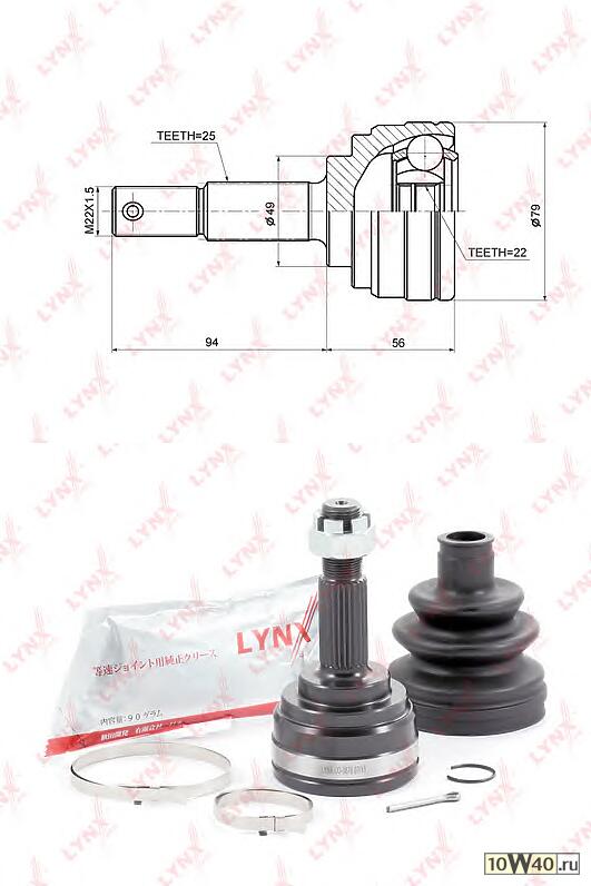 шрус наружный nissan tIIda(c11) 1.5-1.8 04> / note(e11) 1.5 cvt 05> / wingroad(y12) 1.5 cvt 05>