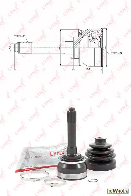 шрус наружный к-кт\ isuzu trooper, opel monterey 2.8-3.1td 88-98