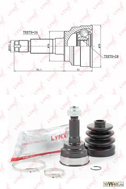 шрус наружный к-кт\ mazda 323 f / s 1.4 / 1.6i 16v 98-04