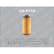 LYNXAUTO LO1118 (101803 / 11427788454 / 11427788460) фильтр масляный (вставка)