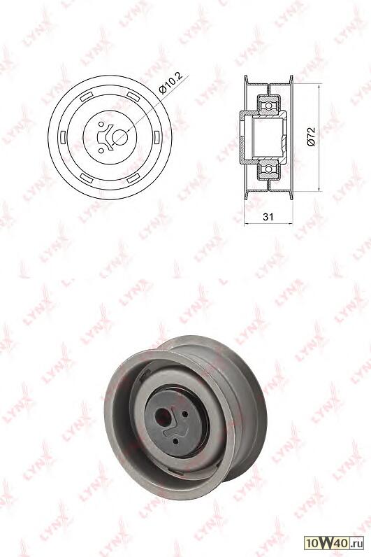 Ролик натяжной / ГРМ подходит для AUDI 80 1.9D 91-94, VW Golf I-III 1.5D-1.9D 97 / Jetta I-II 1.5D-1.9D 91 / Passat 1.5D-1.9D 93 / Transporter V 1.9D 90-03 / Vento 1.9D 91-98 PB-1004