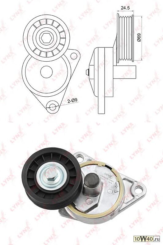 НАТЯЖИТЕЛЬ РЕМНЯ ПРИВОДНОГО С РОЛИКОМ FORD FOCUS I 1.8-2.0 98-04 / MONDEO II 1.6-2.0 96-00 / TOURNEO