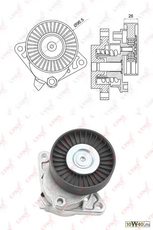 НАТЯЖИТЕЛЬ РЕМНЯ ПРИВОДНОГО С РОЛИКОМ MERCEDES-BENZ C240-55(202/3) 97-07 / CLK320-55(W208/9) 97-09 /