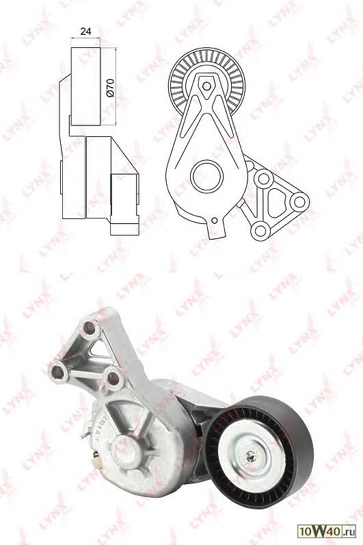 Натяжитель с роликом / приводной подходит для AUDI A3 1.9D 00-03, SKODA Fabia 1.9D 03-08 / Octavia(1U) 1.9D 02-10, VW Bora 1.9D 98-05 / Golf IV 1.9D 97-05 / Sharan 1.9D 95-10 / Transporter PT-3039