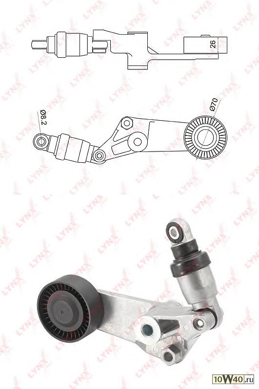 Натяжитель с роликом / приводной подходит для TOYOTA Avensis(T22/5) 1.6-1.8 00-08 / Celica 1.8 99-05 / Corolla(E11/2) 1.6-1.8 00-07 / RAV 4 II 1.8 00-05 PT-3044