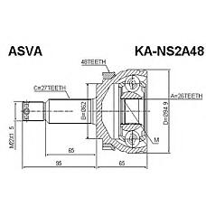ASVA KA-NS2A48 (495002E750 / 495911F410 / 495911F800) шрус наруж.26x62x27  Sportage (Спортедж) new