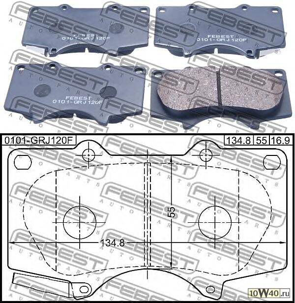 колодки тормозные передние toyota land cruiser prado 120 grj12 / kdj12 / rzj12 / trj12 / vzj12 2002-200