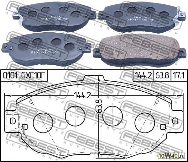 колодки тормозные передние toyota altezza / altezza gita gxe10 / sxe10 1998-2005