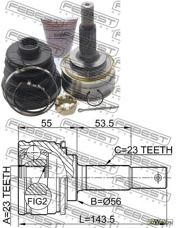 шрус наружный 23x56x23 (toyota starlet ep9 / np90 1996-1999) febest