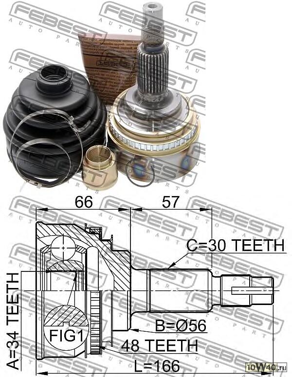 ШРУС НАРУЖНЫЙ 34x56x30 (TOYOTA CAMRY SXV2#/MCV2# 1996-2001)