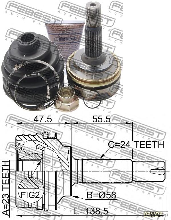 шрус наружный к-кт abs\ toyota yaris 1.3 16v 99>