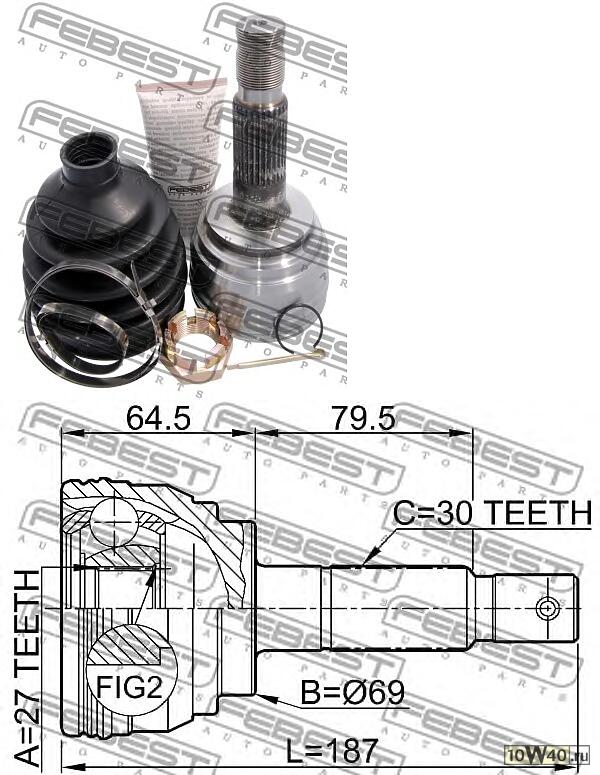 шрус наружный к-кт\ toyota land cruiser prado j90w 3.0 / 3.4 96-02