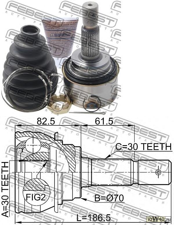 шрус наружный 30x70x30 (toyota land cruiser prado 120 grj12 / kdj12 / rzj12 / trj12 / vzj12 2002-2009)