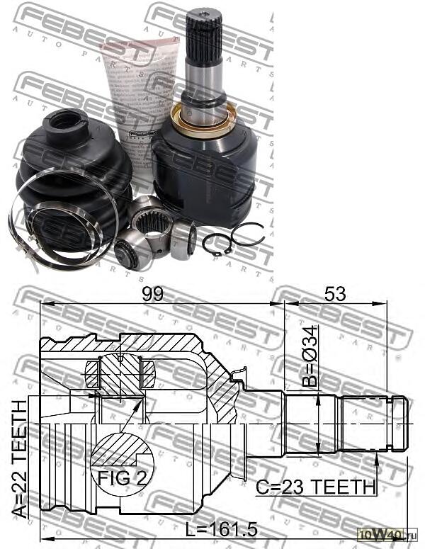 шрус внутр.к-кт\toyota corolla 2 94-99 / yaris (ksp90 / nlp90 / nsp90 / scp90 / ncp90 / zsp90) 05-11