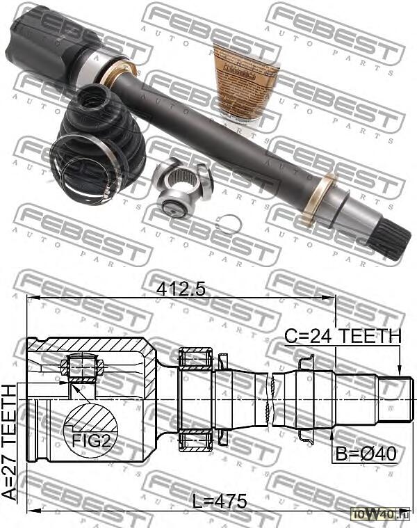 ШРУС ВНУТРЕННИЙ ПРАВЫЙ 27X40X24 TOY RAV4 ACA3/ALA3/GSA33/ZSA3 2005-2013