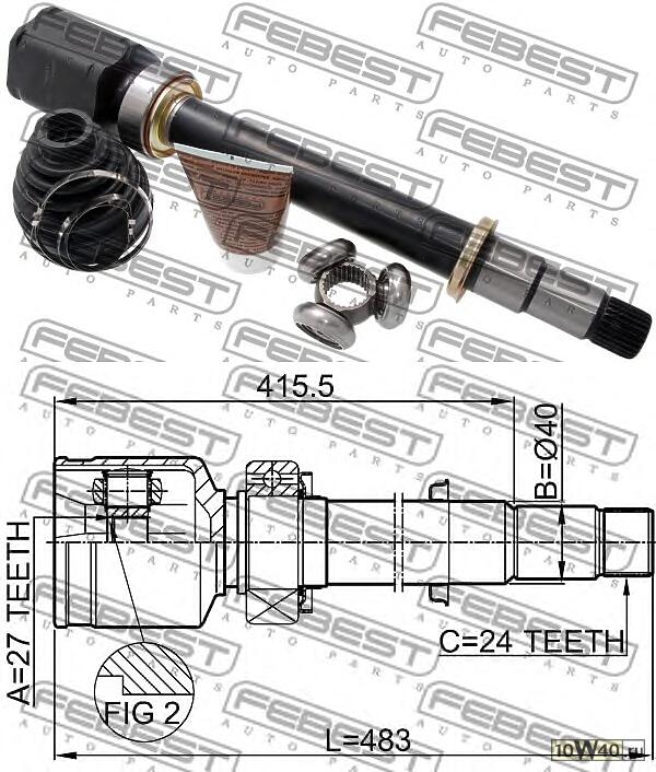 шрус внутренний правый 27x40x24 toyota camry / hybrid acv51 asv5 avv50 gsv50 2011.08-2018.03 [eu]