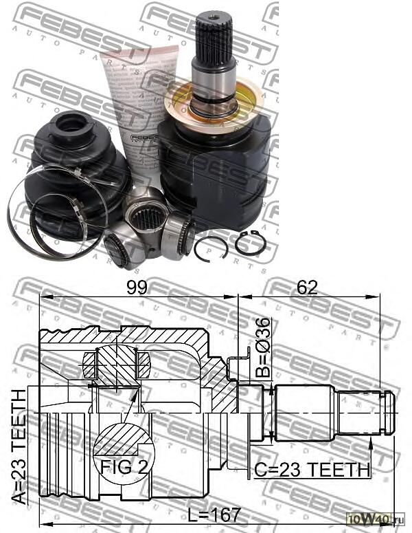 шрус внутренний правый к-кт\ toyota carina / corolla / camry 16-2.0d 83-91