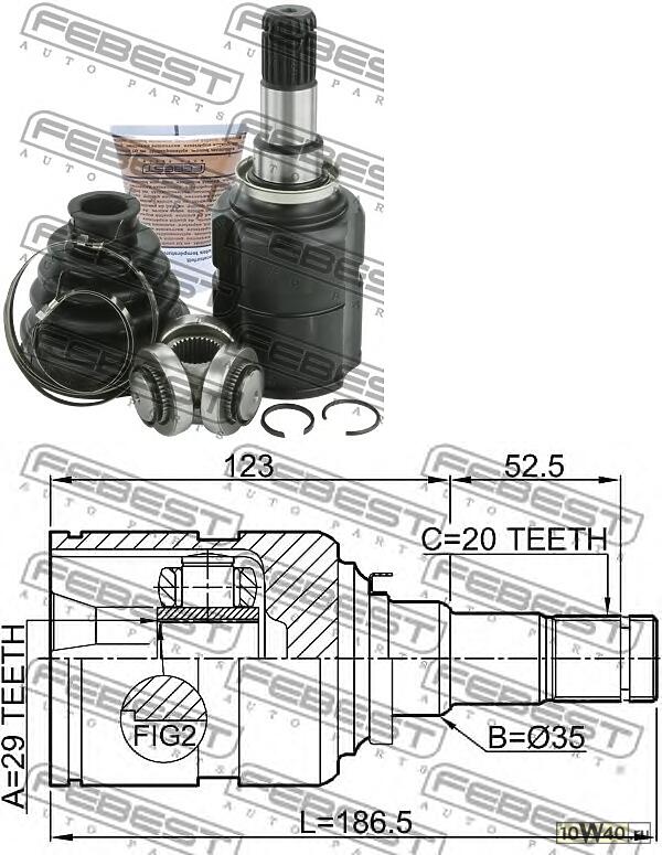 шрус внутренний левый 29x35x20