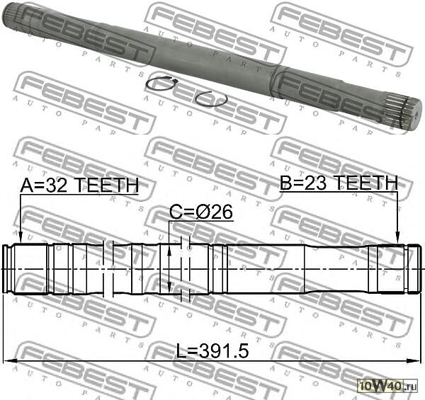 Полуось правая 32x391x23