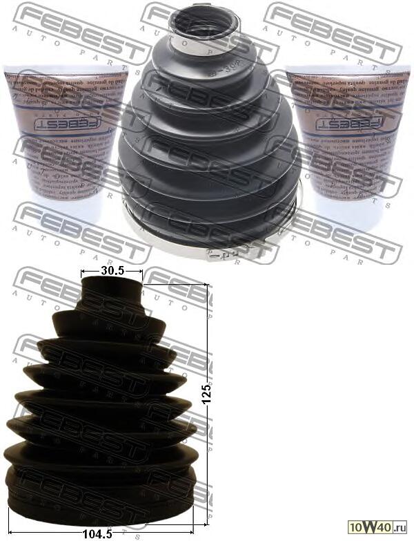 К-КТ ПЫЛЬНИК ШРУС НАРУЖН 104.5X125X30.5 TOY HILUX GGN15/GGN25/GGN35/KUN1/KUN2/KUN3/LAN15/LAN25 04-12