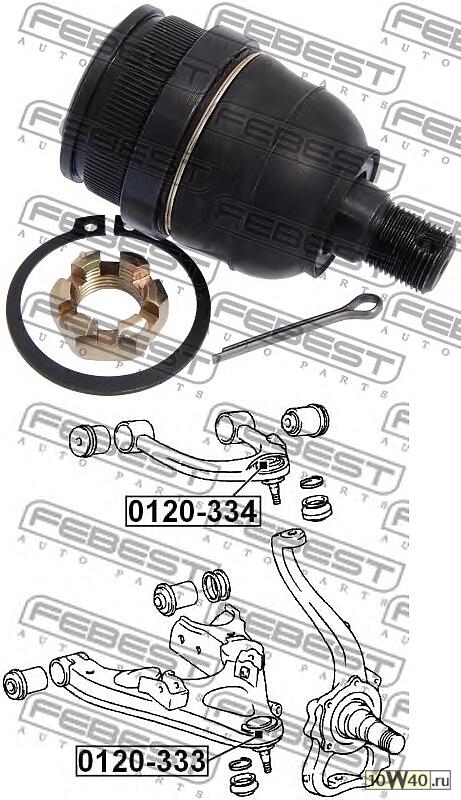 опора шаровая переднего нижнего рычага (toyota land cruiser 100 hdj101 / uzj100 1998-2007) febest