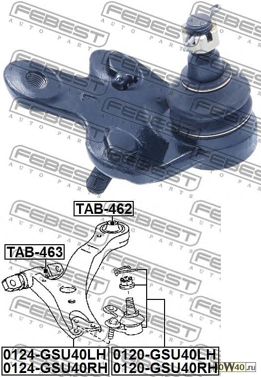 опора шаровая передняя нижняя левая toyota highlander (jpp) asu40 gsu4 gvu48 mhu48 2007.05-2014.02