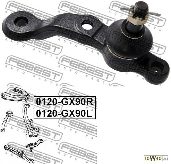 опора шаровая нижняя правая (toyota mark 2 / chaser / cresta gx90 1992-1996) febest