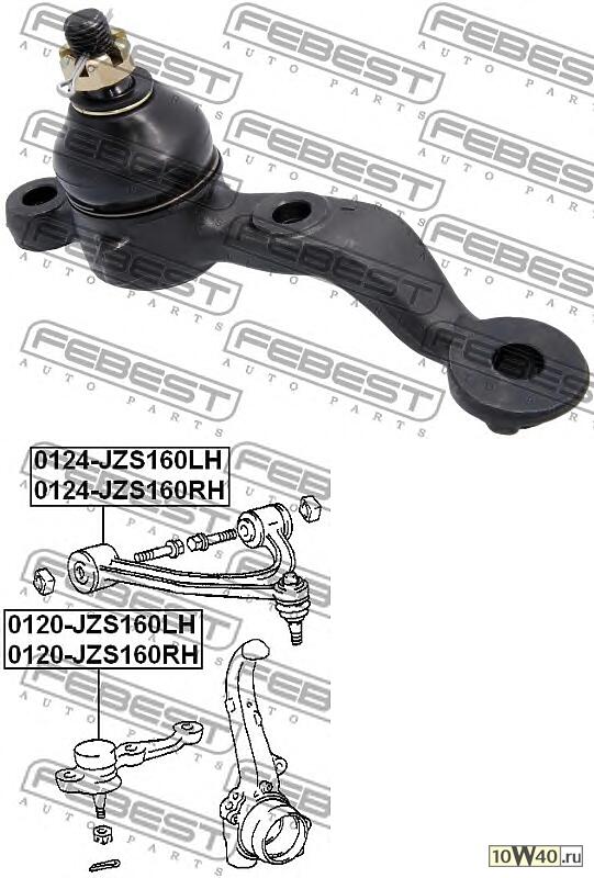 опора шаровая нижняя левая (toyota crown / crown majesta uzs17 / gs171 / jks175 / jzs17 1999-2004) febest
