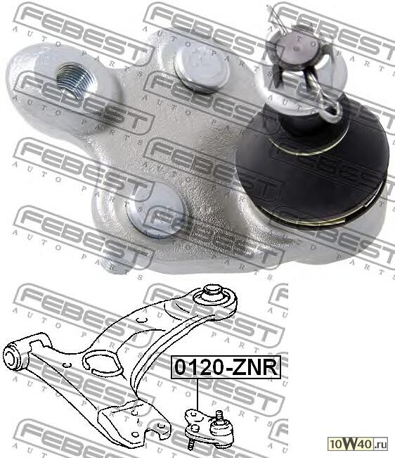 опора шаровая (toyota avensis adt25 / azt25 / cdt250 / zzt25 2003-2008) febest